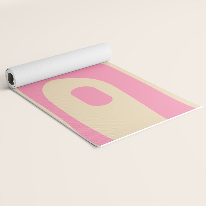 Mid Century Modern Retro Abstract Minimalist Piquet Pink Pattern Yoga Mat Gallery Image 2