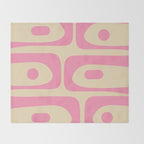 Mid Century Modern Retro Abstract Minimalist Piquet Pink Pattern Throw Blanket Gallery Image 2