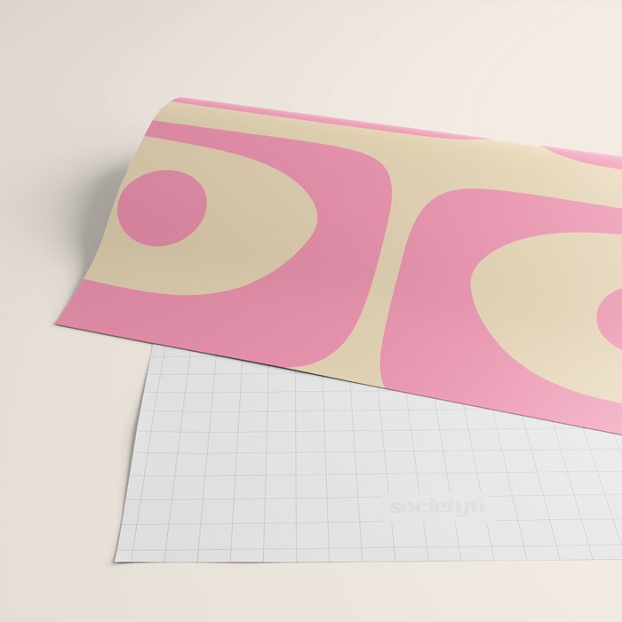 Mid Century Modern Retro Abstract Minimalist Piquet Pink Pattern Wrapping Paper Gallery Image 2