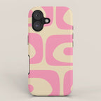 Mid Century Modern Retro Abstract Minimalist Piquet Pink Pattern iPhone Case Gallery Image 1