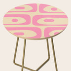 Mid Century Modern Retro Abstract Minimalist Piquet Pink Pattern Side Table Gallery Image 2