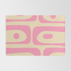 Mid Century Modern Retro Abstract Minimalist Piquet Pink Pattern Rug Gallery Image 2