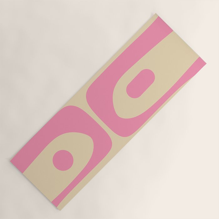 Mid Century Modern Retro Abstract Minimalist Piquet Pink Pattern Yoga Mat Gallery Image 1