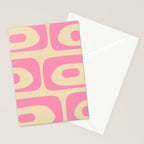 Mid Century Modern Retro Abstract Minimalist Piquet Pink Pattern Stationery Card Gallery Image 2