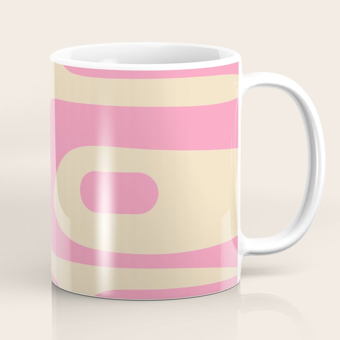 Mid Century Modern Retro Abstract Minimalist Piquet Pink Pattern Coffee Mug Gallery Image 1