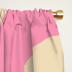 Mid Century Modern Retro Abstract Minimalist Piquet Pink Pattern Window Curtain Gallery Image 2