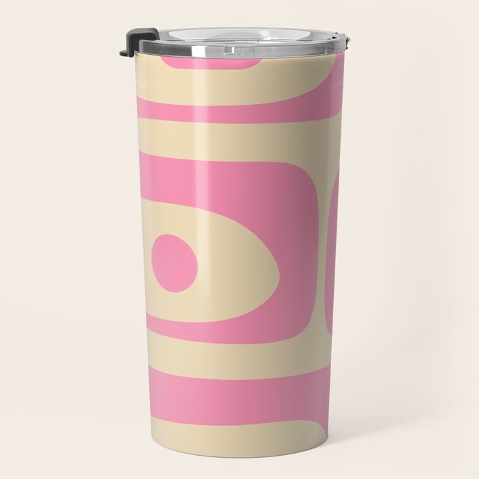 Mid Century Modern Retro Abstract Minimalist Piquet Pink Pattern Travel Mug Gallery Image 3