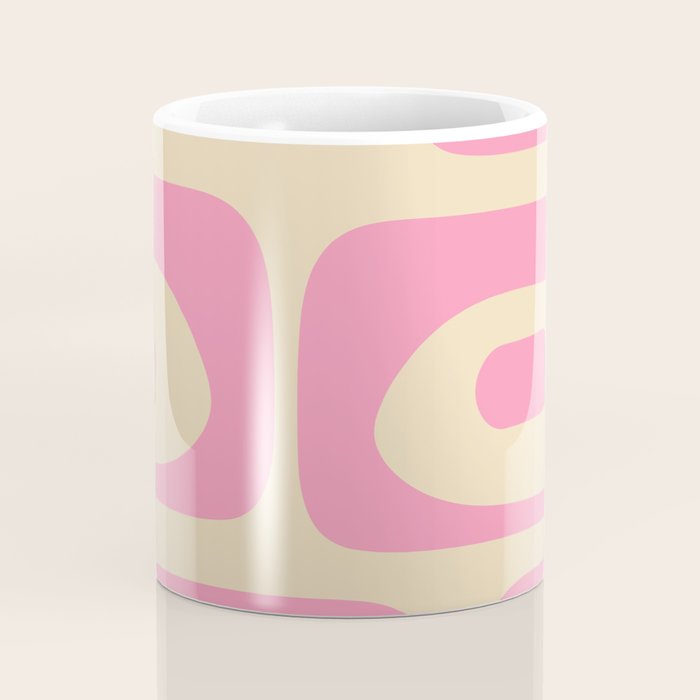 Mid Century Modern Retro Abstract Minimalist Piquet Pink Pattern Coffee Mug Gallery Image 4