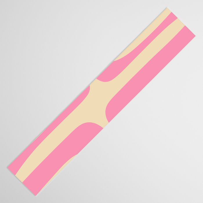 Mid Century Modern Retro Abstract Minimalist Piquet Pink Pattern Table Runner Gallery Image 3