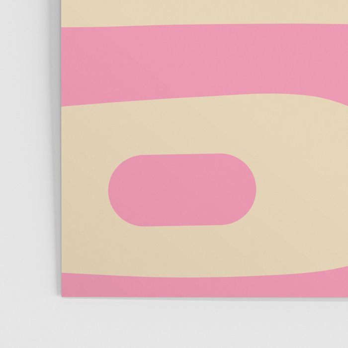 Mid Century Modern Retro Abstract Minimalist Piquet Pink Pattern Poster Gallery Image 3