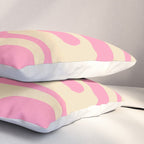Mid Century Modern Retro Abstract Minimalist Piquet Pink Pattern Pillow Sham Gallery Image 3
