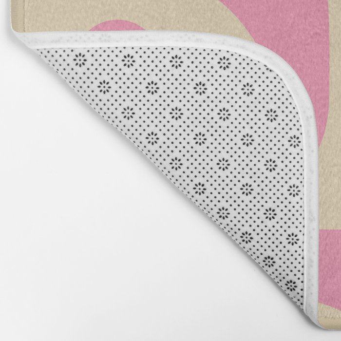 Mid Century Modern Retro Abstract Minimalist Piquet Pink Pattern Bath Mat Gallery Image 2