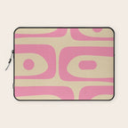 Mid Century Modern Retro Abstract Minimalist Piquet Pink Pattern Laptop Sleeve Gallery Image 1
