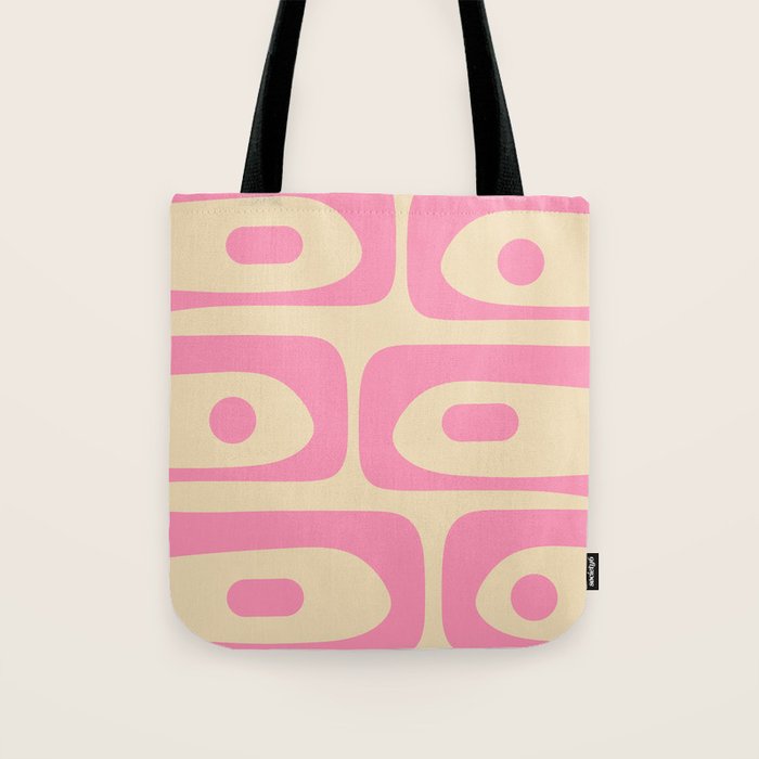 Mid Century Modern Retro Abstract Minimalist Piquet Pink Pattern Tote Bag Gallery Image 1