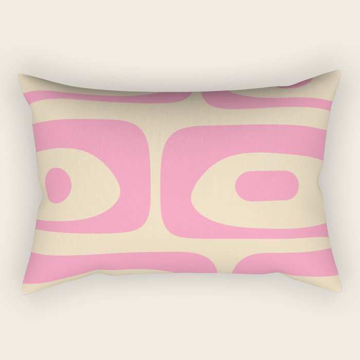 Mid Century Modern Retro Abstract Minimalist Piquet Pink Pattern Rectangular Pillow Gallery Image 2