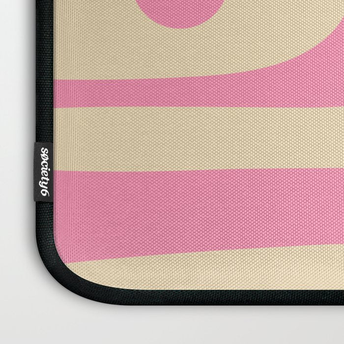 Mid Century Modern Retro Abstract Minimalist Piquet Pink Pattern Laptop Sleeve Gallery Image 3
