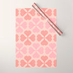 Lucky in love heart clover pattern red and pink Wrapping Paper Gallery Image 1