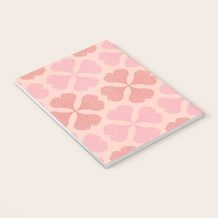 Lucky in love heart clover pattern red and pink Notebook Gallery Image 3