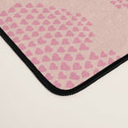 Lucky in love heart clover pattern red and pink Desk Mat Gallery Image 4