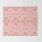 Lucky in love heart clover pattern red and pink Throw Blanket Gallery Image 2
