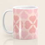 Lucky in love heart clover pattern red and pink Coffee Mug Gallery Image 3