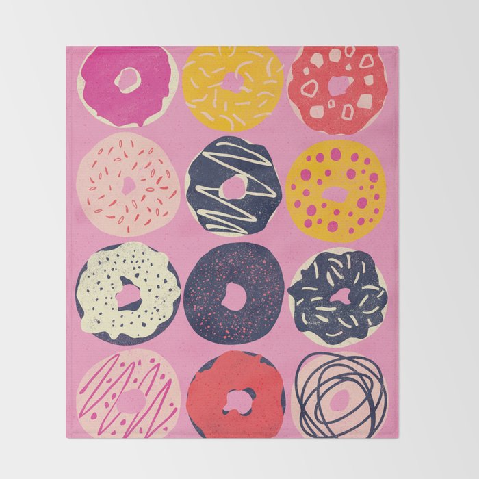 Dozen Doughnuts Throw Blanket Gallery Image 2