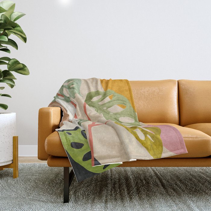 Monstera Obliqua 01 Throw Blanket Gallery Image 1