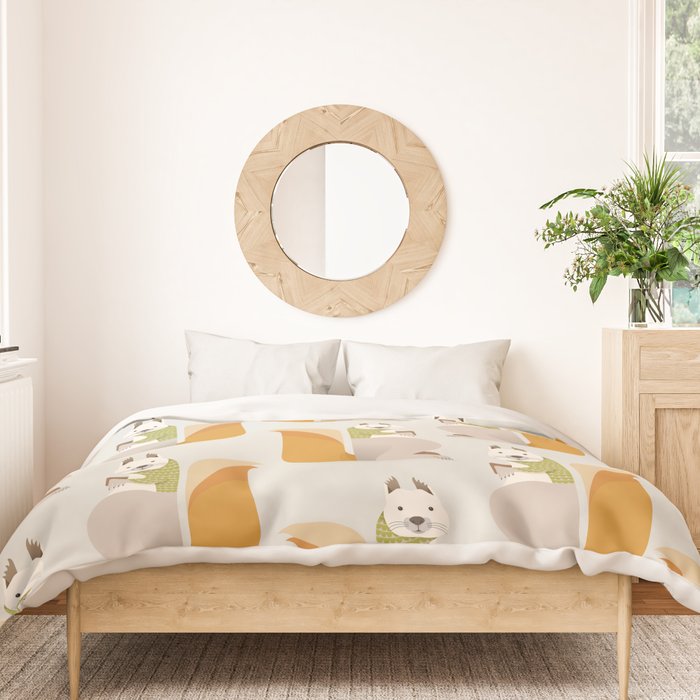 Whimsical Red Squirrel Duvet Cover Gallery Image 3