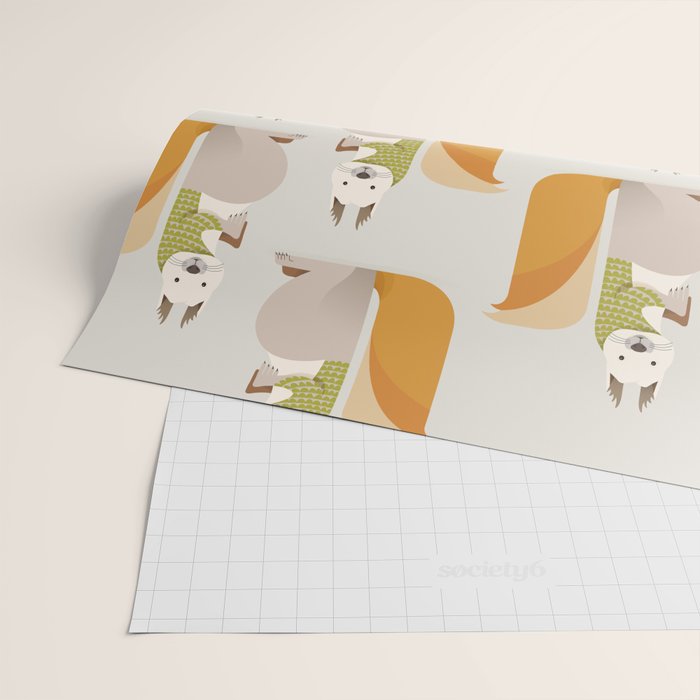 Whimsical Red Squirrel Wrapping Paper Gallery Image 2