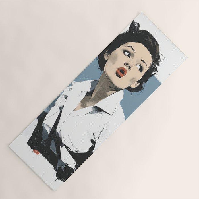 Parisian Glamour in Retro Style Yoga Mat Gallery Image 1