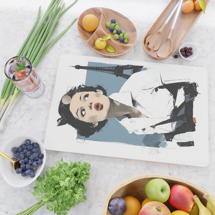 Parisian Glamour in Retro Style Cutting Board Gallery Image 2