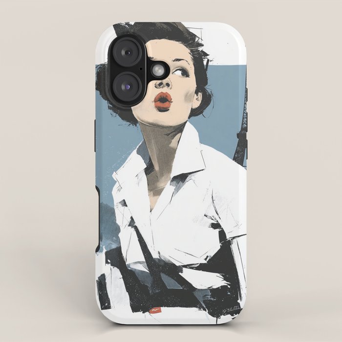 Parisian Glamour in Retro Style iPhone Case Gallery Image 1