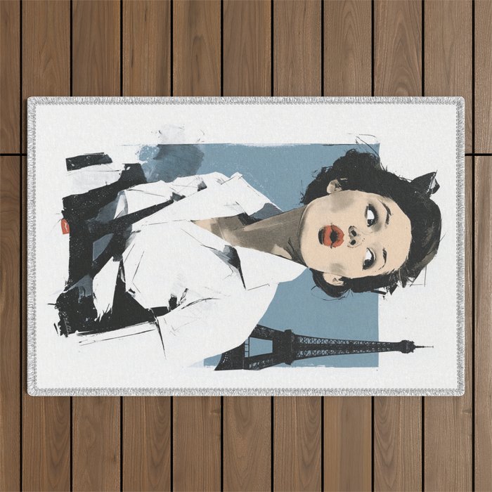 Parisian Glamour in Retro Style Outdoor Rug Gallery Image 1