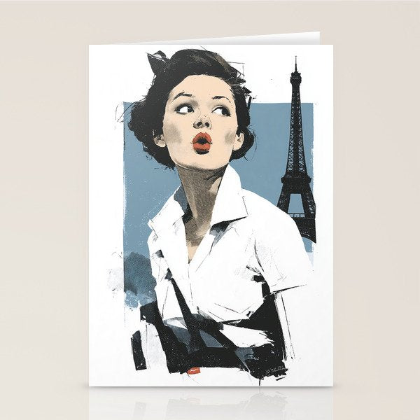 Parisian Glamour in Retro Style Stationery Card Gallery Image 1