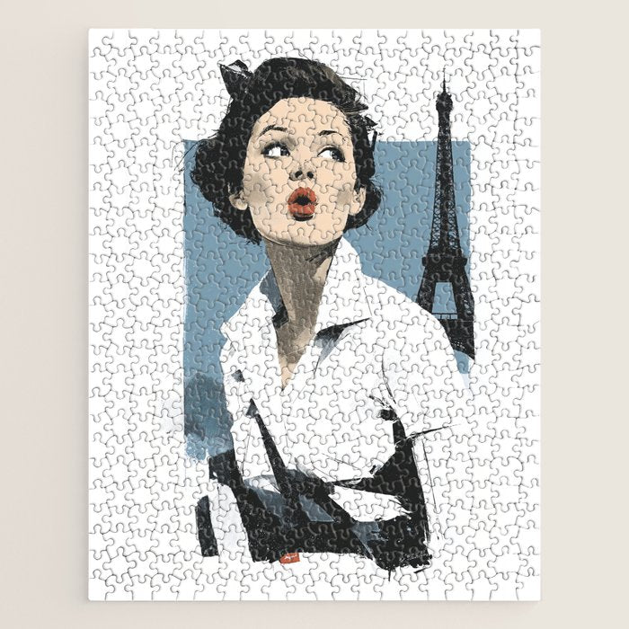 Parisian Glamour in Retro Style Jigsaw Puzzle Gallery Image 1
