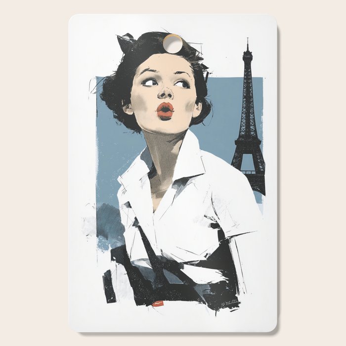 Parisian Glamour in Retro Style Cutting Board Gallery Image 1