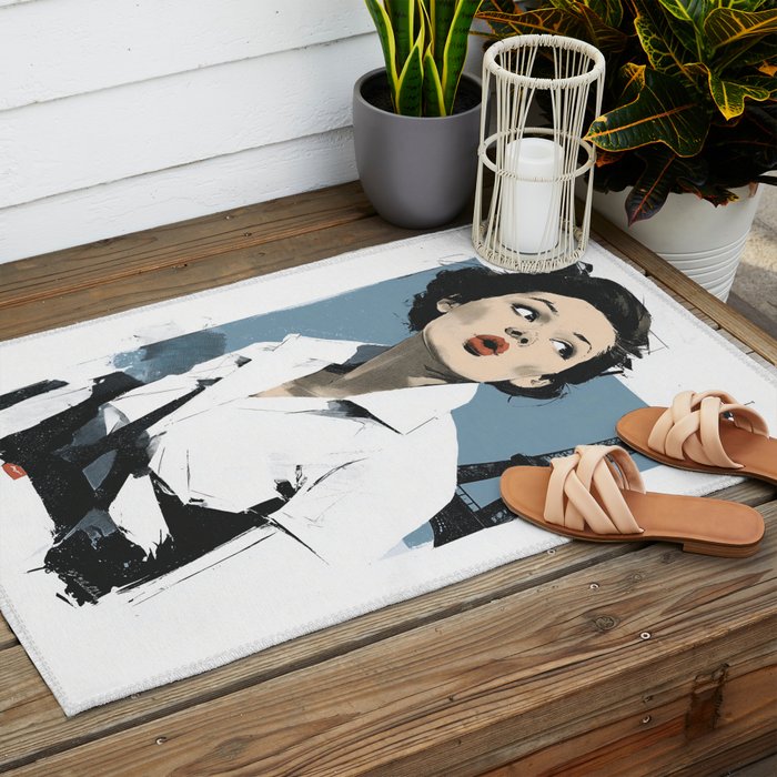 Parisian Glamour in Retro Style Outdoor Rug Gallery Image 2