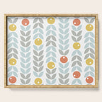 Mid Century Modern Retro Leaf and Circle Pattern Serving Tray Gallery Image 1