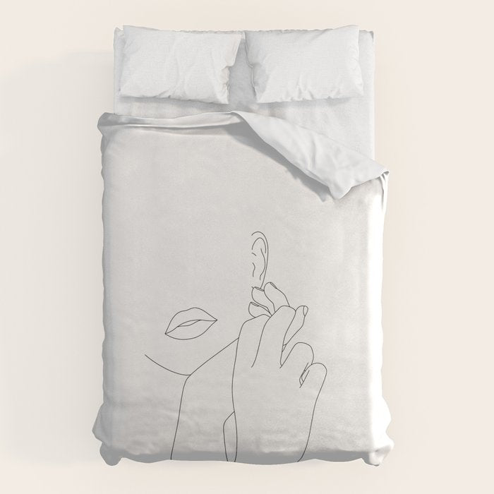 Minimalist face illustration - Fleur Duvet Cover Gallery Image 6