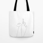 Minimalist face illustration - Fleur Tote Bag Gallery Image 1