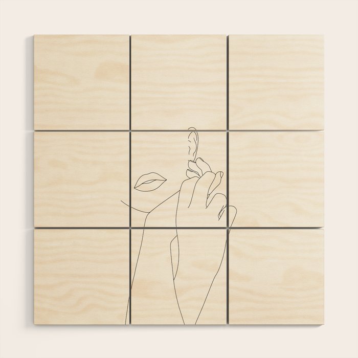 Minimalist face illustration - Fleur Wood Wall Art Gallery Image 1