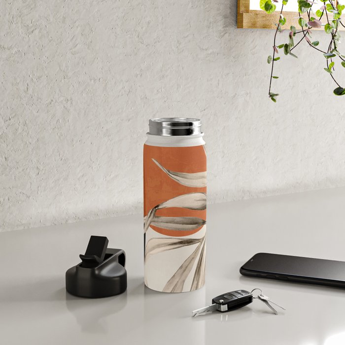 Abstract Art Tropical Leaves 133 Water Bottle Gallery Image 4