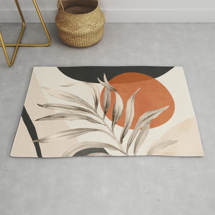 Abstract Art Tropical Leaves 133 Rug Gallery Image 1