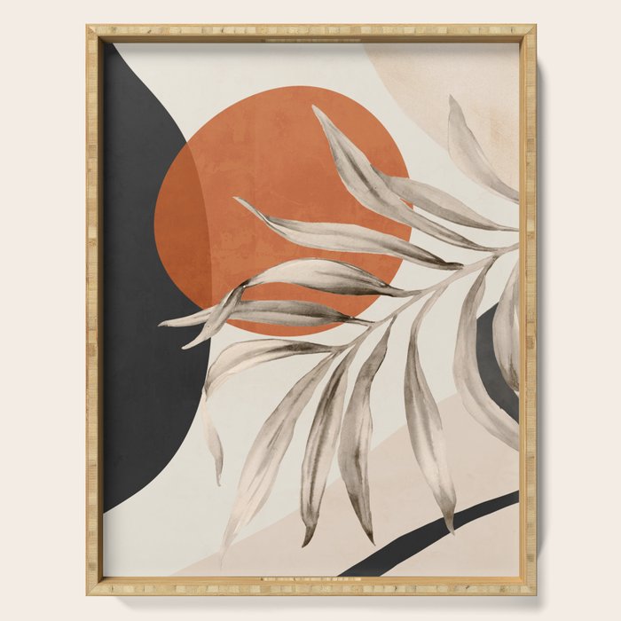 Abstract Art Tropical Leaves 133 Serving Tray Gallery Image 1