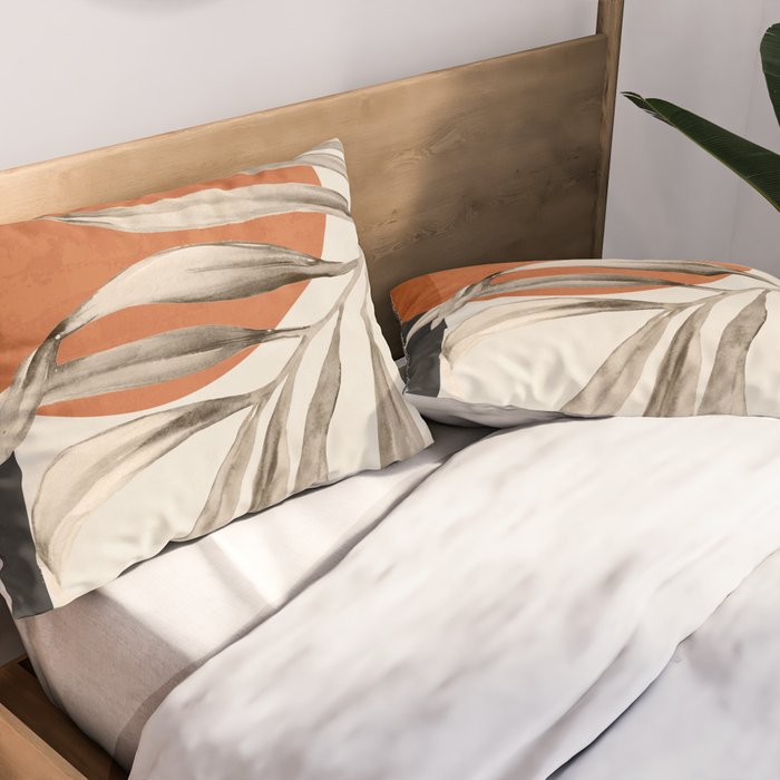 Abstract Art Tropical Leaves 133 Pillow Sham Gallery Image 2