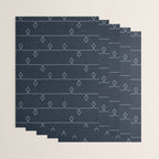 Boho Ethnic Striped Pattern on Navy Blue Wrapping Paper Gallery Image 3