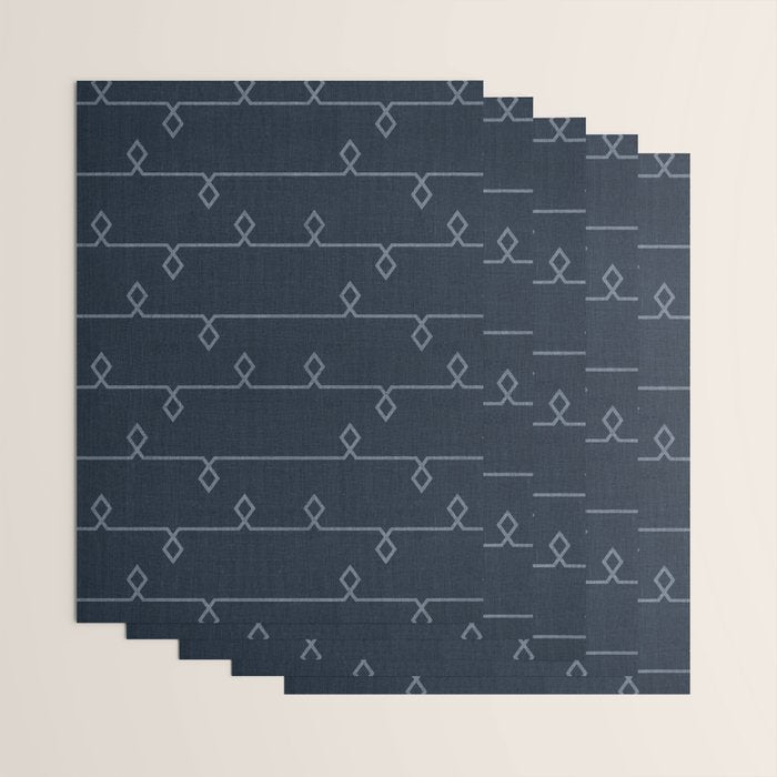 Boho Ethnic Striped Pattern on Navy Blue Wrapping Paper Gallery Image 3