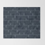 Boho Ethnic Striped Pattern on Navy Blue Throw Blanket Gallery Image 2