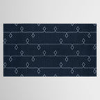 Boho Ethnic Striped Pattern on Navy Blue Tablecloth Gallery Image 2