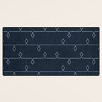 Boho Ethnic Striped Pattern on Navy Blue Desk Mat Gallery Image 3